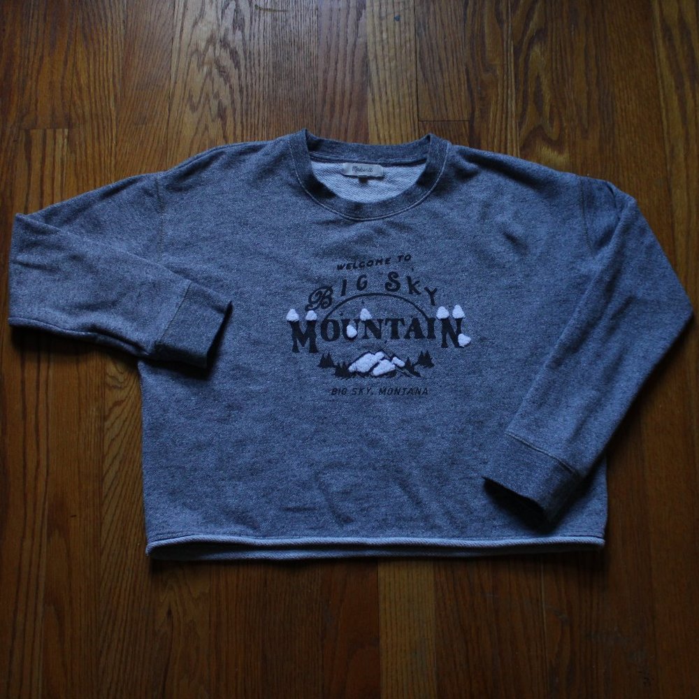 Madewell "Big Sky, Montana" Cutoff Sweatshirt